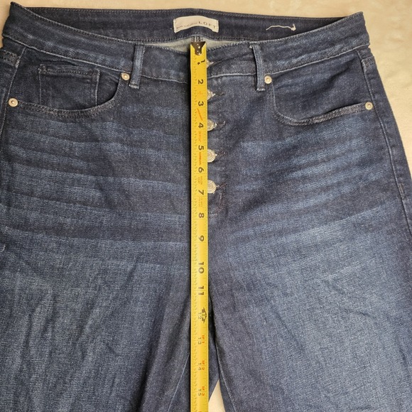 Loft The Curvy Skinny Dark Blue Jeans, Button Fly, Stretchy Size 31 / 12 - Picture 6 of 10